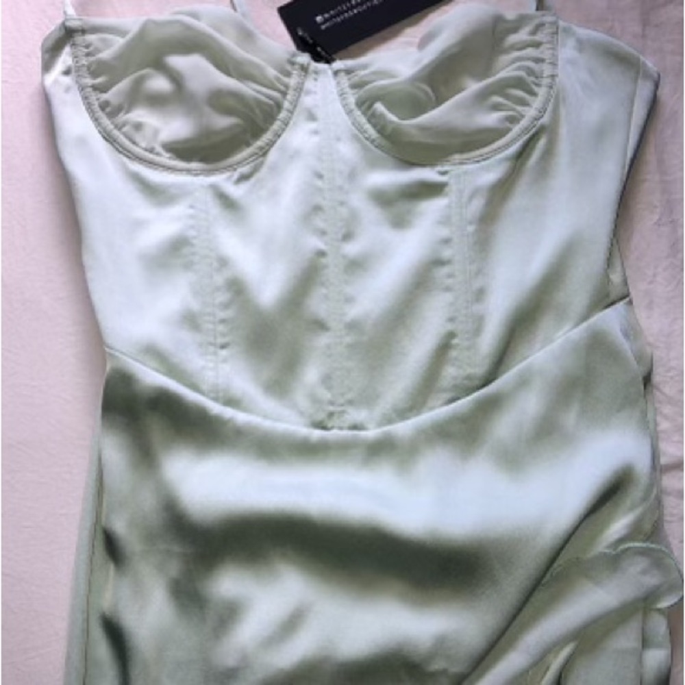 White Fox Boutique Strapless Light Green Dress